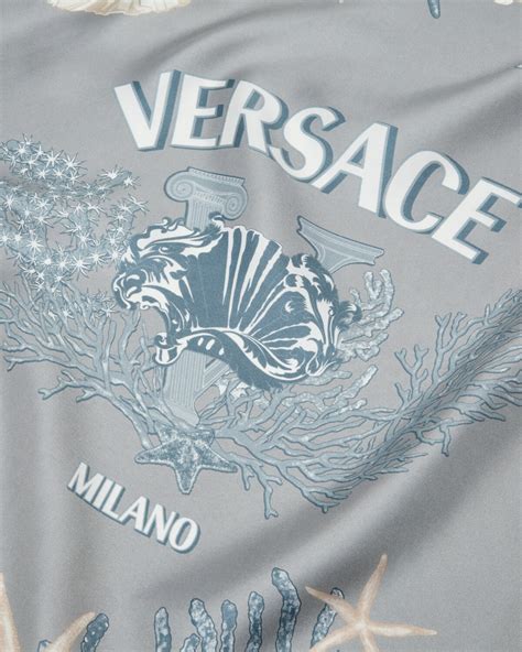 versace blue scarf cotton viscose|Versace silk foulards.